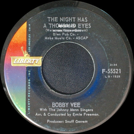Bobby Vee - The Night Has A Thousand Eyes / Anonymous Phone Call side A