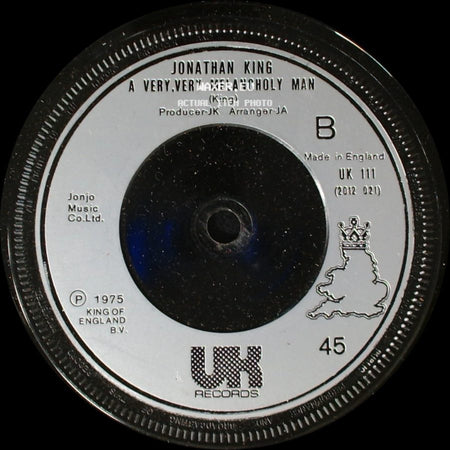 Jonathan King - Baby, The Rain Must Fall / A Very, Very Melancholy Man side B