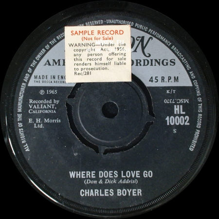 Charles Boyer - Where Does Love Go / Theme From Where Does Love Go side A