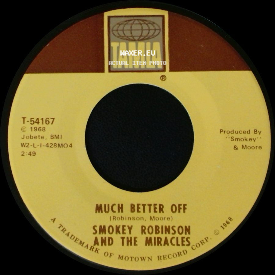 Smokey Robinson And The Miracles - Yester Love / Much Better Off side B