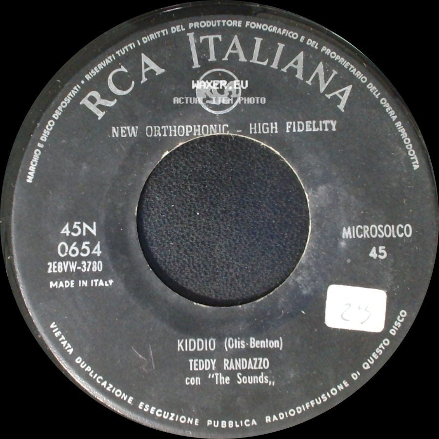 Teddy Randazzo / Teddy Randazzo Con Elliot Lawrence E La Sua Orchestra - Kiddio / I Was The Last One To Know side A
