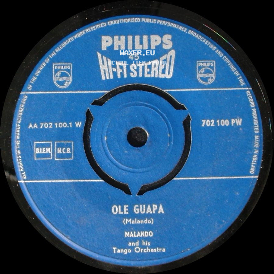 Malando And His Tango Orchestra - Ole Guapa / Derecho Viejo side A