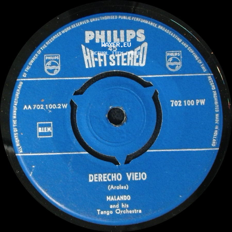 Malando And His Tango Orchestra - Ole Guapa / Derecho Viejo side B