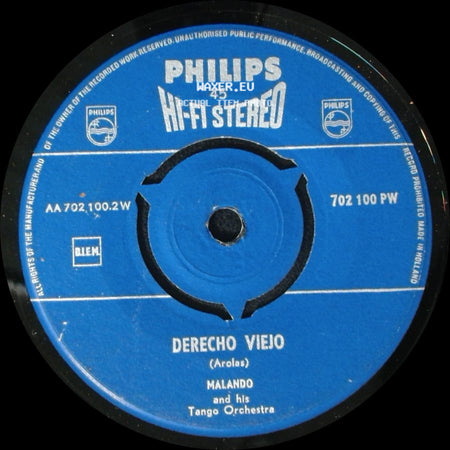 Malando And His Tango Orchestra - Ole Guapa / Derecho Viejo side B