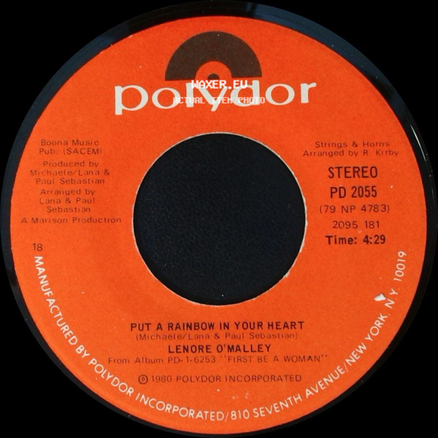 Lenore O'malley - First... Be A Woman / Put A Rainbow In Your Heart side B