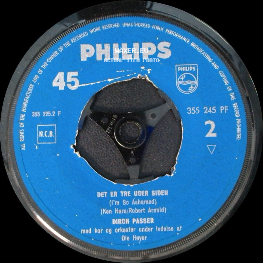 Dirch Passer / Dirch Passer Præsenterer The Dixie Drivers - Det Er Tre Uger Siden (I'm So Ashamed) / Støv På Hjernen side A