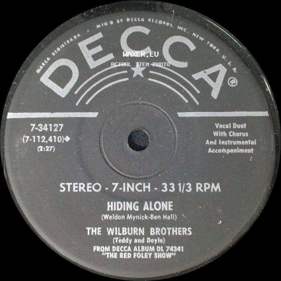 The Wilburn Brothers / Red Foley - Hiding Alone / Oh Didn't He Ramble side A