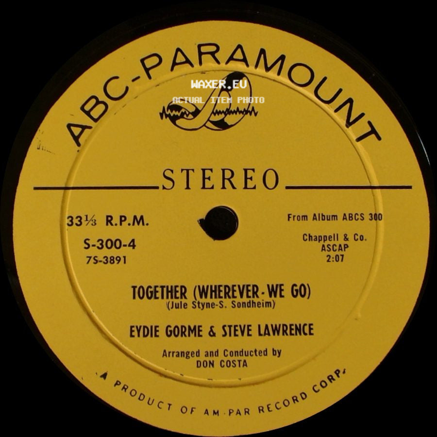 Eydie Gorme & Steve Lawrence - Darn It, Baby, That's Love / Together (Wherever We Go) side B