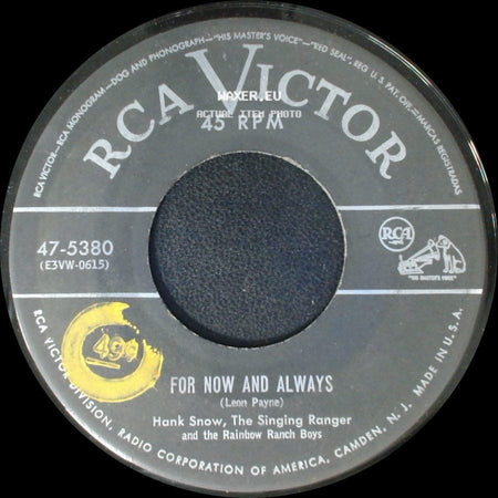 Hank Snow, The Singing Ranger And The Rainbow Ranch Boys - A Message From The Tradewinds / For Now And Always side B