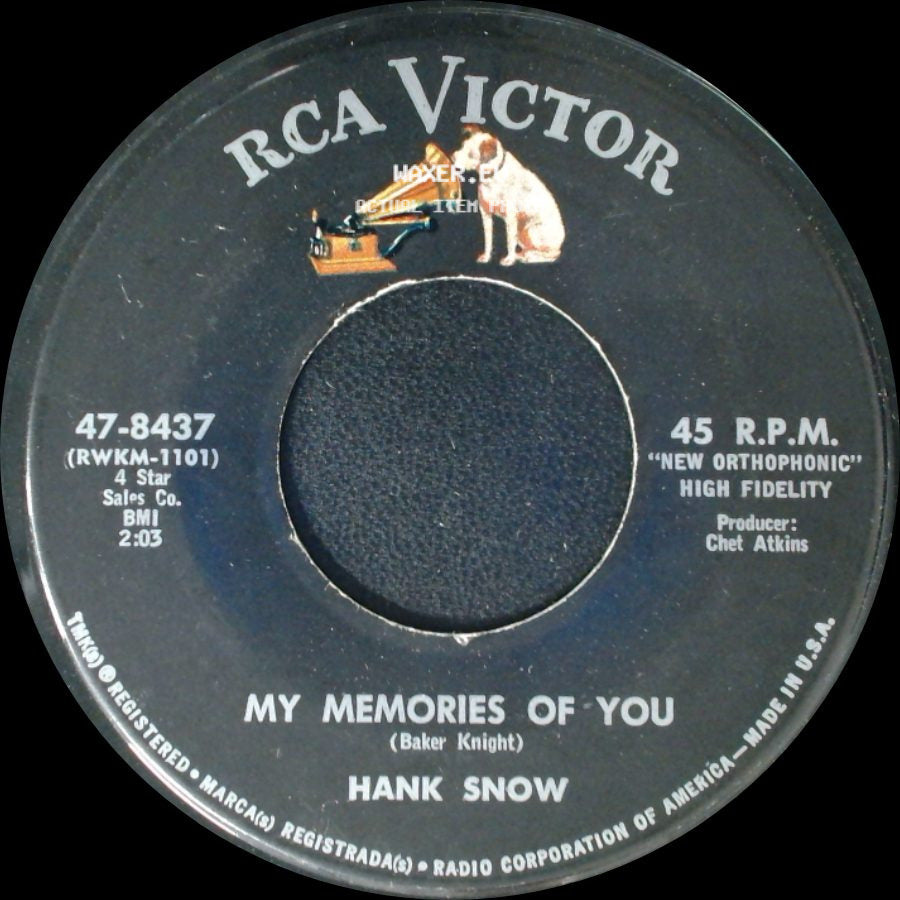 Hank Snow - Ninety Days / My Memories Of You side B
