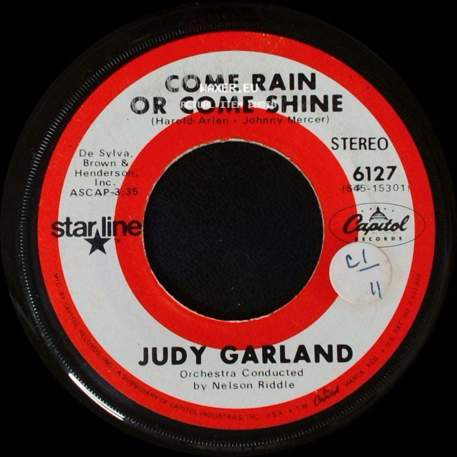 Judy Garland - Rock-A-Bye Your Baby With A Dixie Melody / Come Rain Or Come Shine side B