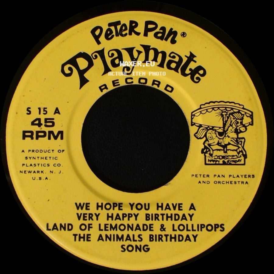 Peter Pan Players And Orchestra - We Hope You Have A Very Happy Birthday Land Of Lemonade & Lollipops The Animals Birthday Song / Betty Bunny's Birthday Day / Happy Birthday Song / For He's A Jolly Good Fellow side A
