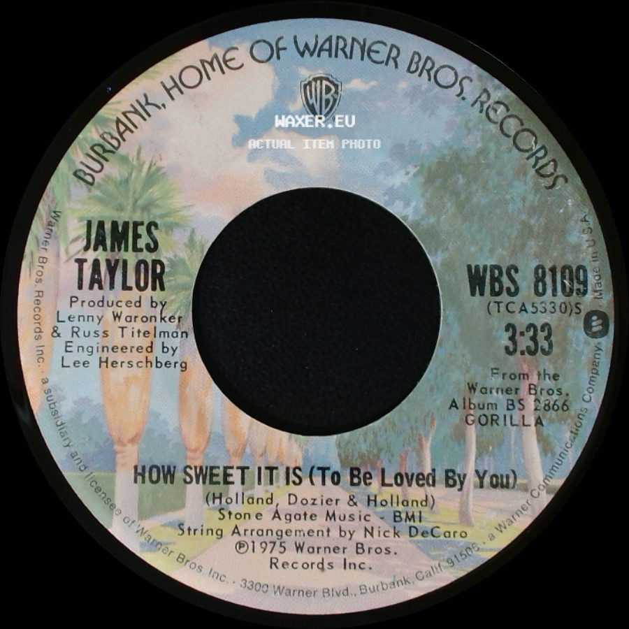 James Taylor - Sarah Maria / How Sweet It Is (To Be Loved By You) side B