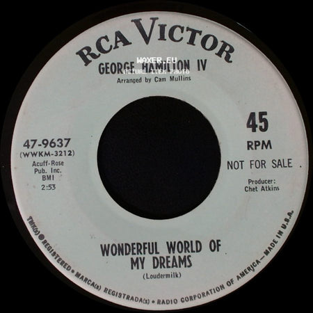 George Hamilton Iv - Take My Hand For Awhile / Wonderful World Of My Dreams side B