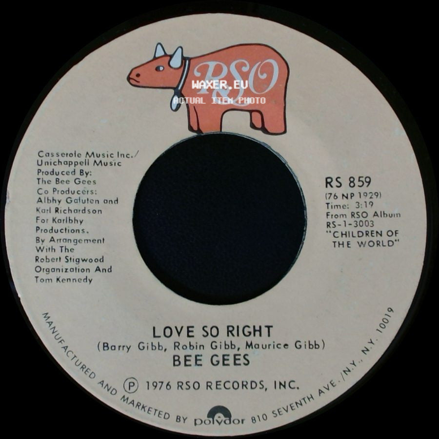 Bee Gees - You Stepped Into My Life / Love So Right side B