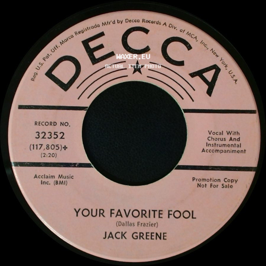 Jack Greene - Your Favorite Fool / Love Takes Care Of Me side A