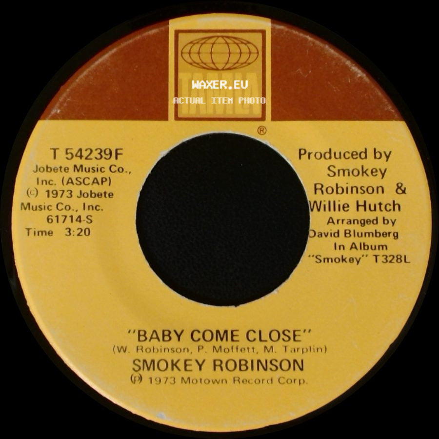 Smokey Robinson - Baby Come Close / A Silent Partner In A Three-Way Love Affair side A