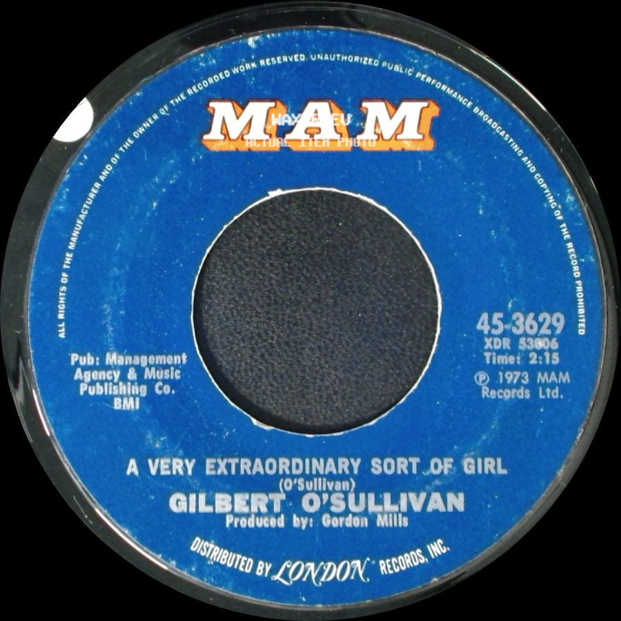 Gilbert O'sullivan - Get Down / A Very Extraordinary Sort Of Girl side B