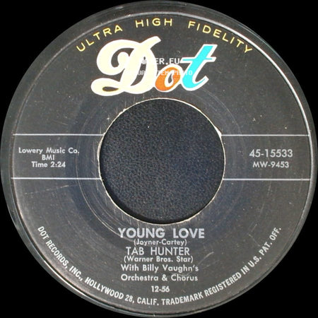 Tab Hunter - Young Love / Red Sails In The Sunset side A