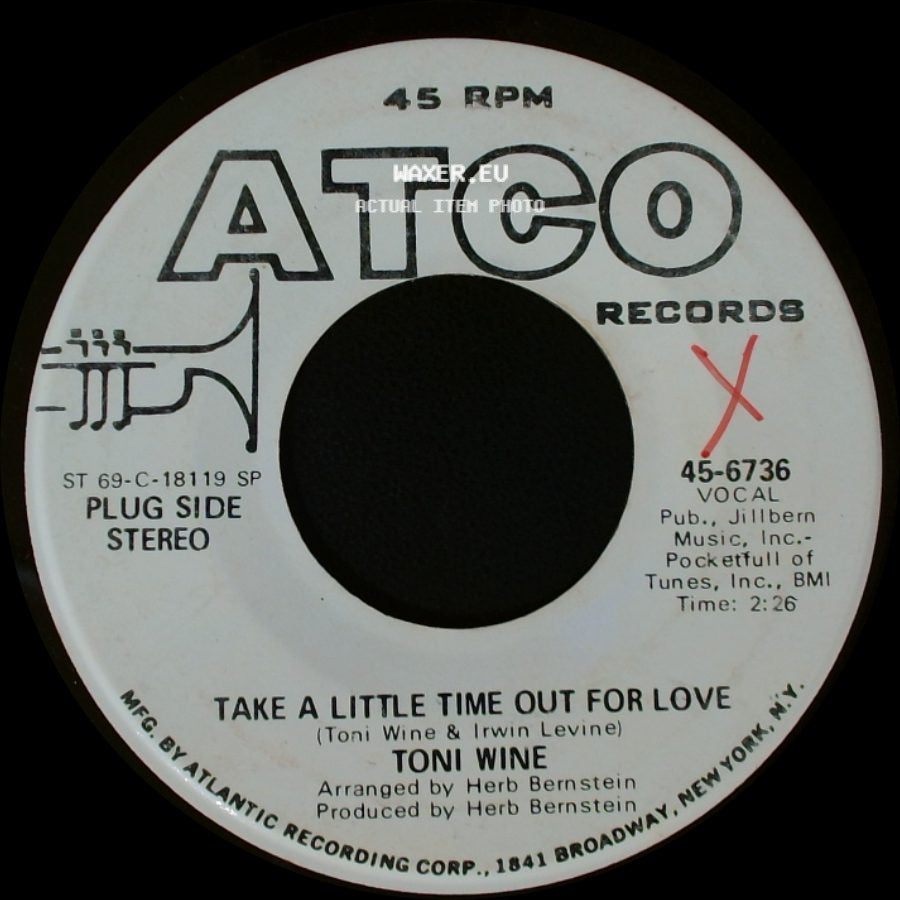 Toni Wine - Sisters In Sorrow / Take A Little Time Out For Love side B