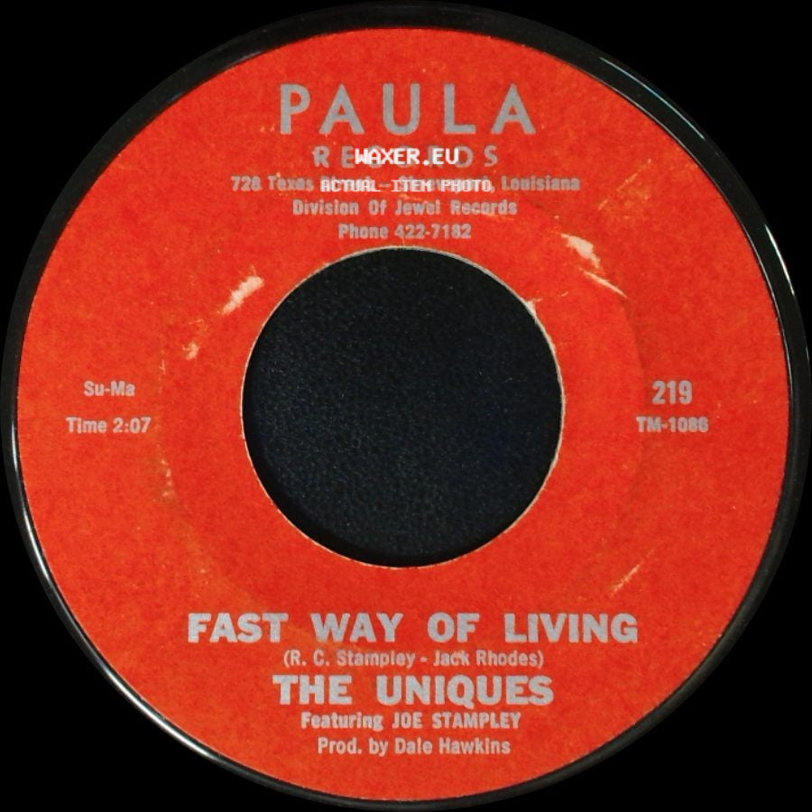 The Uniques - Not Too Long Ago / Fast Way Of Living side B