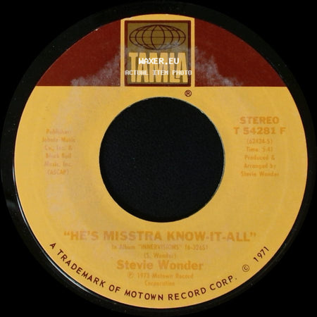 Stevie Wonder - He's Misstra Know-It-All / Sir Duke side A
