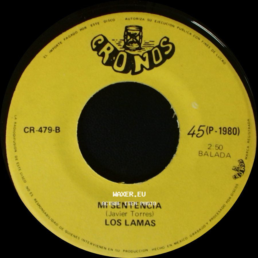 Los Lamas - Gotitas De Tristeza / Mi Sentencia side B