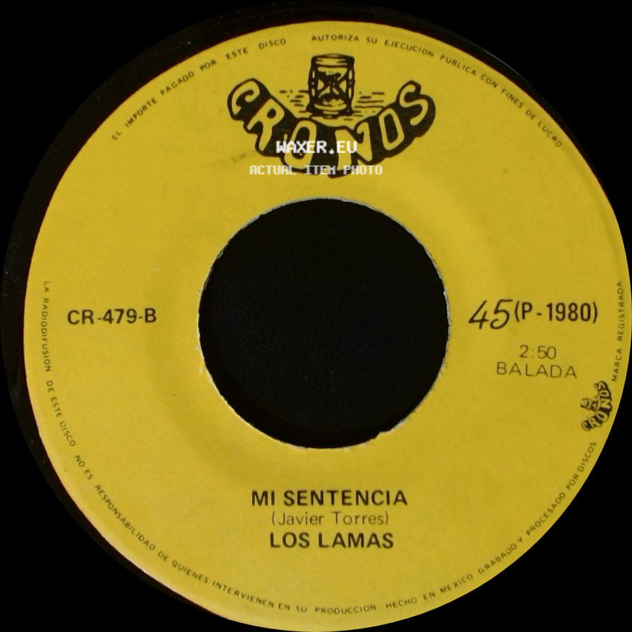 Los Lamas - Gotitas De Tristeza / Mi Sentencia side B