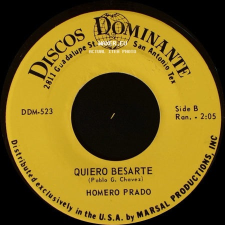 Homero Prado - La Gitanita / Quiero Besarte side B