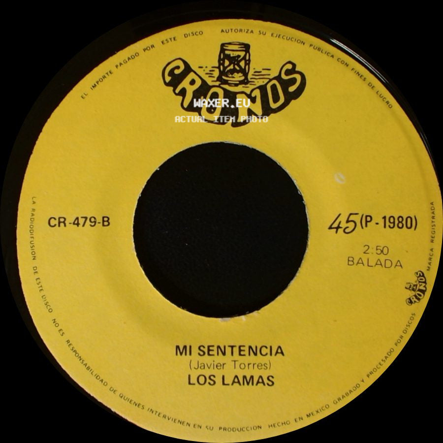 Los Lamas - Gotitas De Tristeza / Mi Sentencia side B