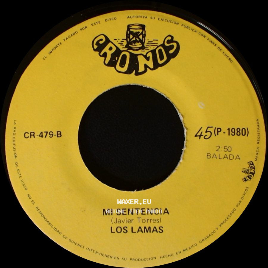Los Lamas - Gotitas De Tristeza / Mi Sentencia side B