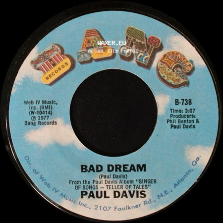 Paul Davis - Sweet Life / Bad Dream side B