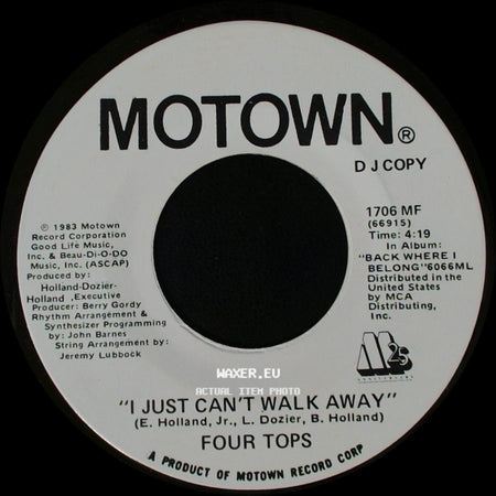 Four Tops - I Just Can't Walk Away / I Just Can't Walk Away side A