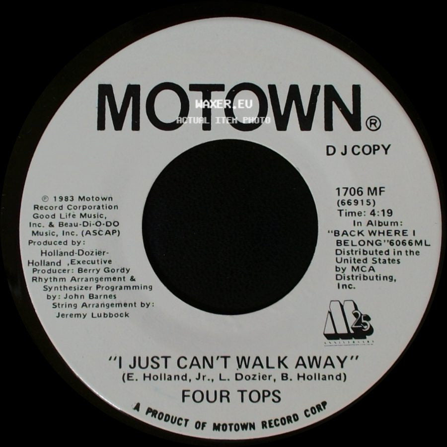 Four Tops - I Just Can't Walk Away / I Just Can't Walk Away side B