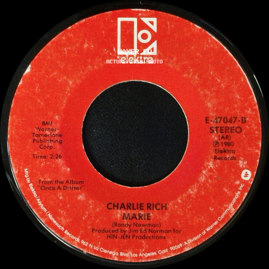 Charlie Rich - A Man Just Don't Know What A Woman Goes Through / Marie side B
