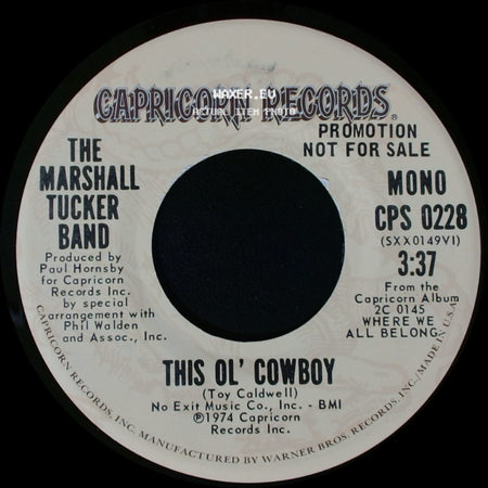 The Marshall Tucker Band - This Ol' Cowboy / This Ol' Cowboy side B