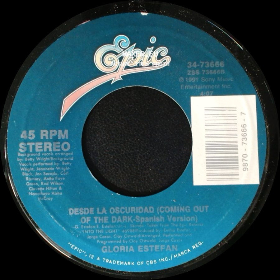 Gloria Estefan - Coming Out Of The Dark / Desde La Oscuridad (Coming Out Of The Dark - Spanish Version) side B