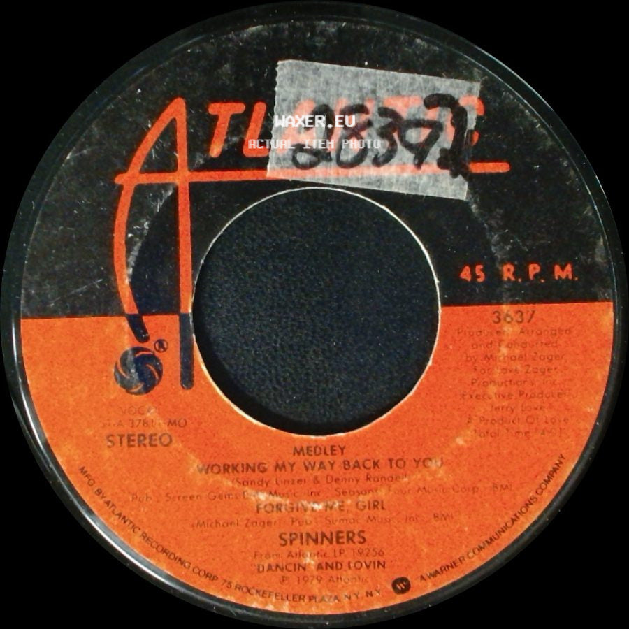 Spinners - Medley Working My Way Back To You / Forgive Me Girl / Disco Ride side A