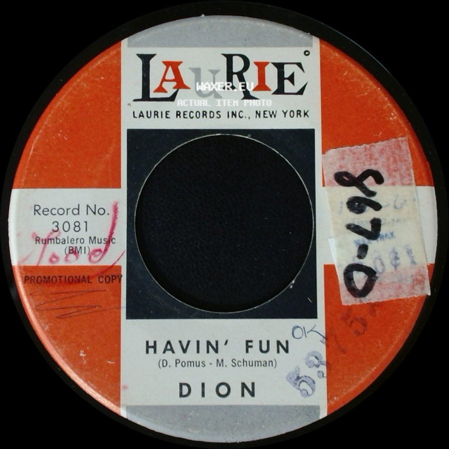 Dion - North East End Of The Corner / Havin' Fun side B