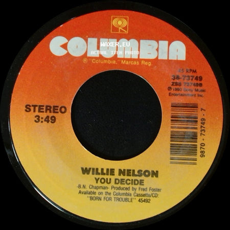 Willie Nelson - Ten With A Two / You Decide side B
