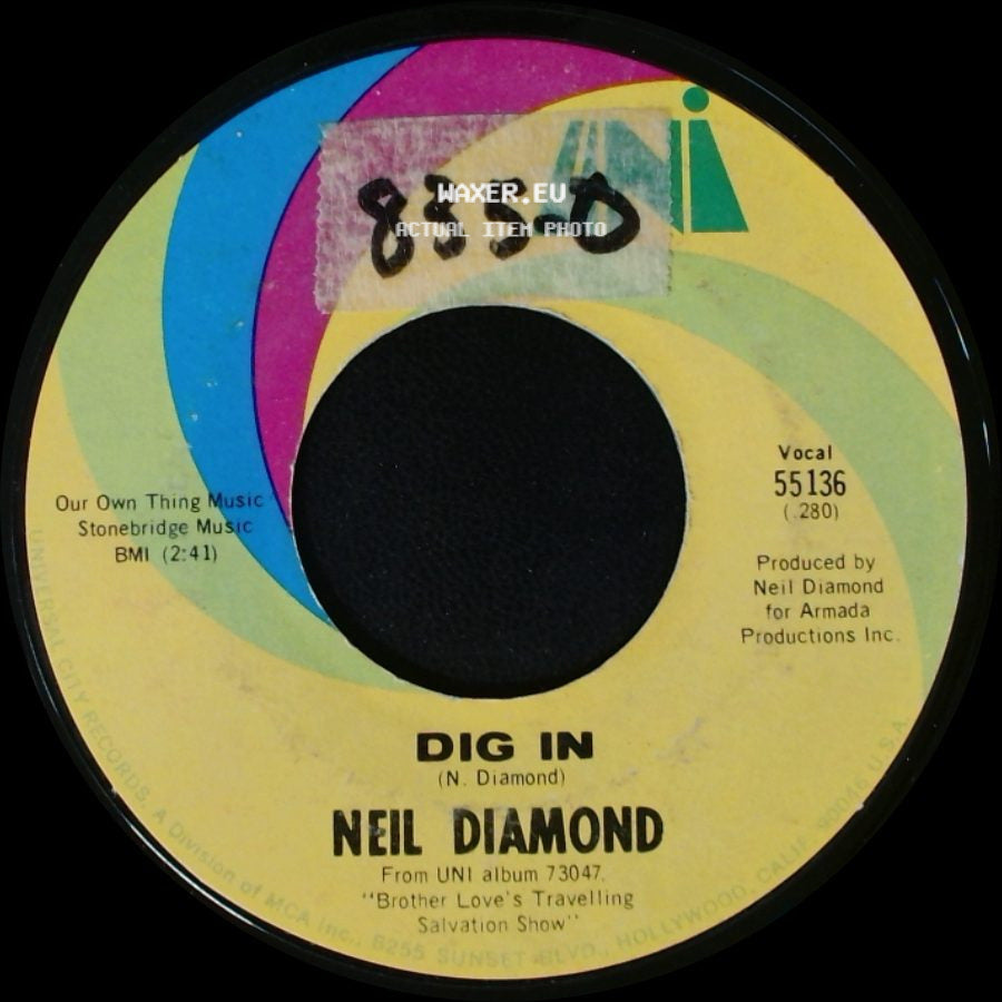 Neil Diamond - Sweet Caroline (Good Times Never Seemed So Good) / Dig In side B