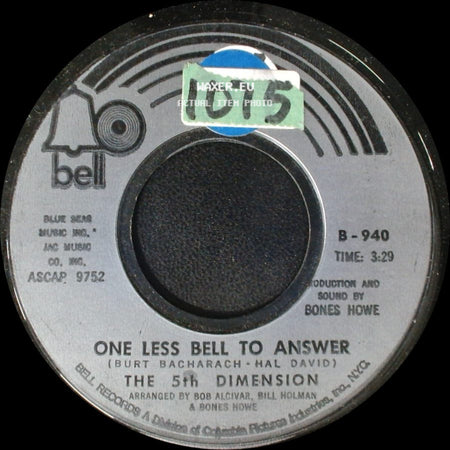 The 5Th Dimension - Feelin' Alright? / One Less Bell To Answer side B