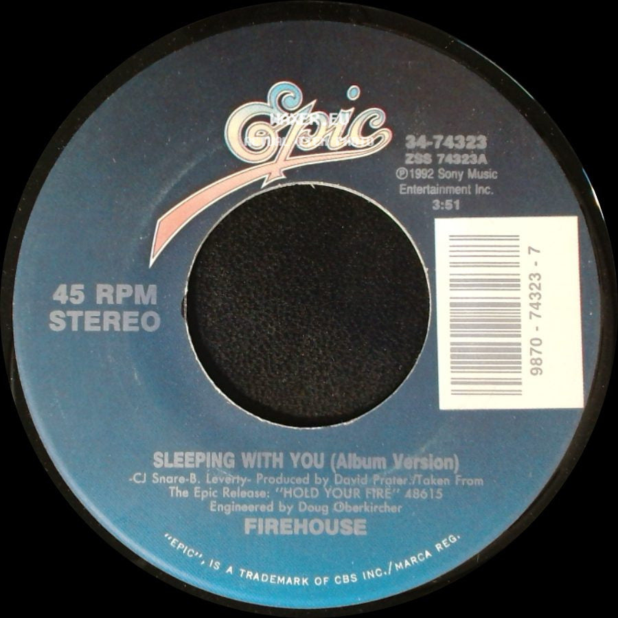 Firehouse - Sleeping With You (Album Version) / Sleeping With You (Acoustic Version) side A