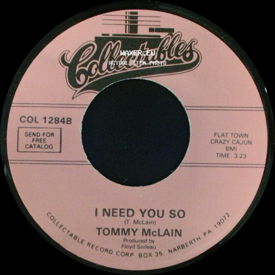 Tommy Mclain - Sweet Dreams / I Need You So side B