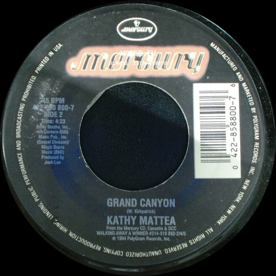 Kathy Mattea - Nobody's Gonna Rain On Our Parade / Grand Canyon side B