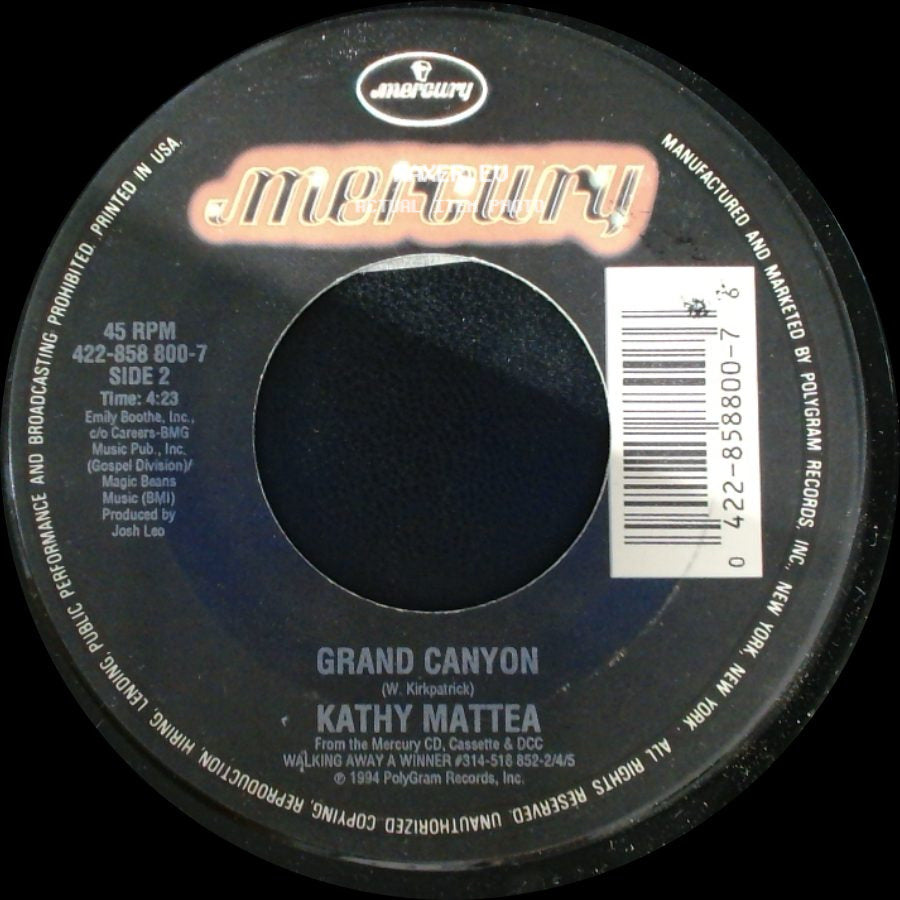 Kathy Mattea - Nobody's Gonna Rain On Our Parade / Grand Canyon side B