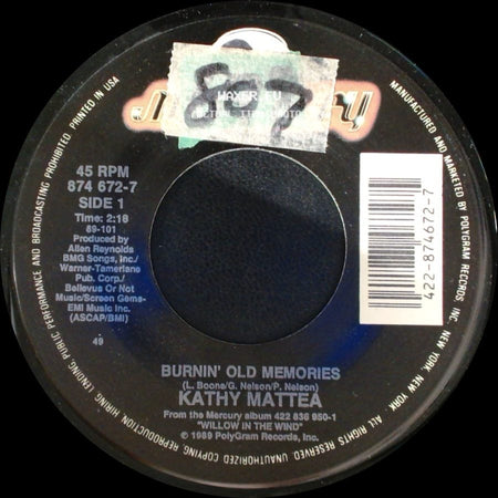 Kathy Mattea - Burnin' Old Memories / Hills Of Alabam' side A