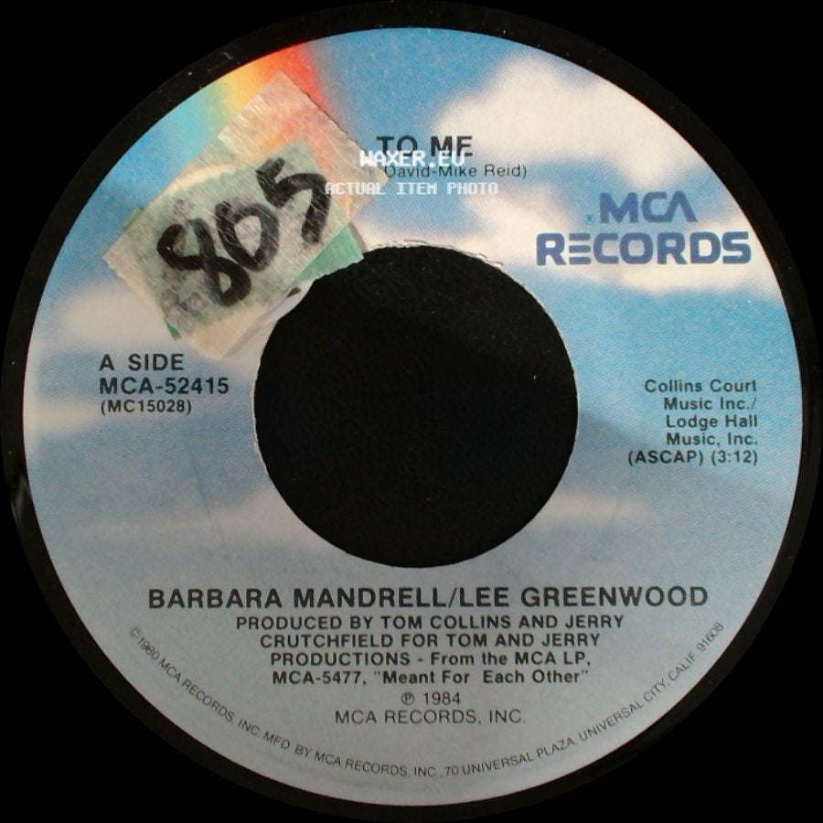 Barbara Mandrell/Lee Greenwood - To Me / We Were Meant For Each Other side A