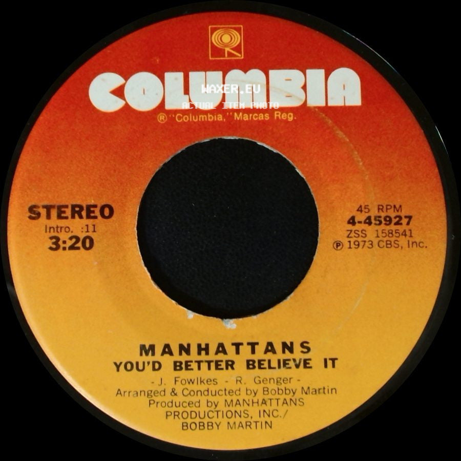 Manhattans - You'd Better Believe It / Soul Train side A