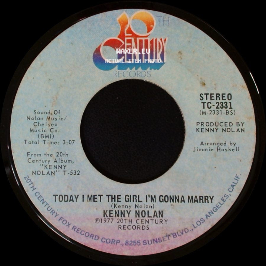 Kenny Nolan - Today I Met The Girl I'm Gonna Marry / Love's Grown Deep side A